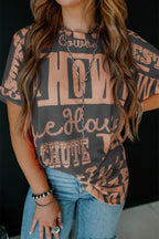 Howdy Cowboy Letter Printed Western Fashion Tee