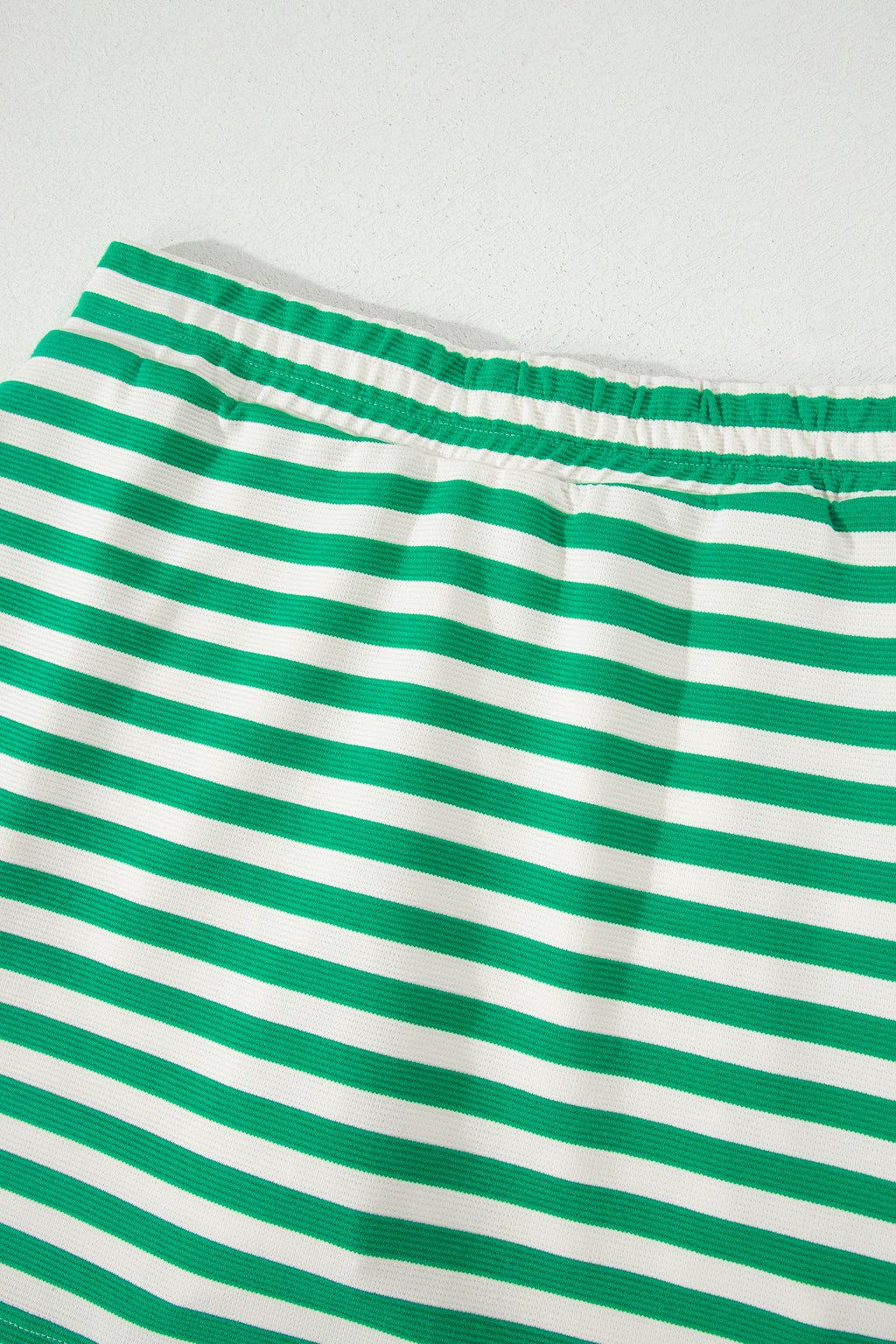 Textured Stripe Print Contrast Trim Zip Collar Sleeveless 2pcs Skort Set