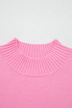 Pink Valentine Heart Graphic Cropped Short Sleeve Sweater