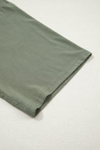 Laurel Green Solid Color Oversize Tee Tie Wrap Mini Skort 2pcs Set
