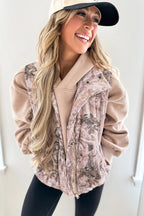 Camo Leaf Print Winter Puffer Vest