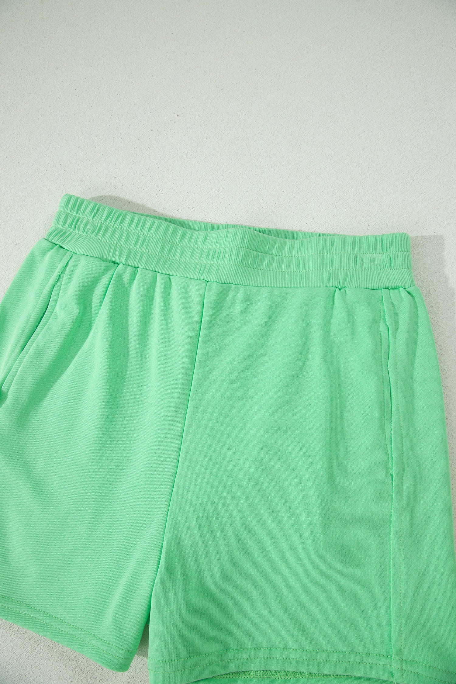 Slim Tank Top Elastic High Waist Shorts 2pcs Outfit