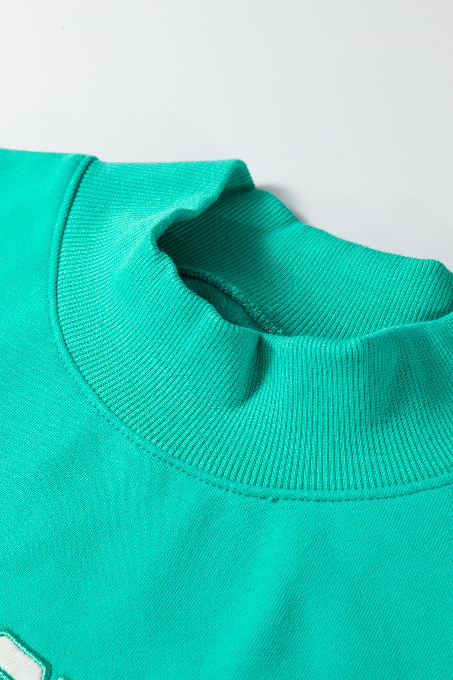 Oversize Blessed Embroidered Mock Neck Sweatshirt