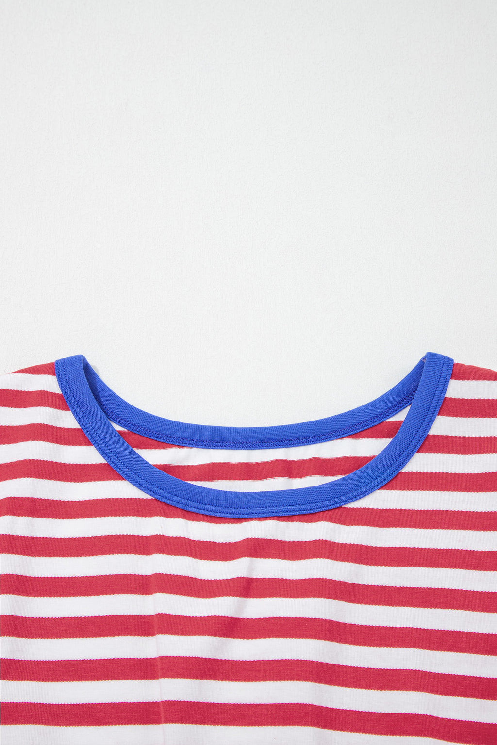 Striped Nautical Tie Contrast Trim Round Neck T Shirt Mini Dress