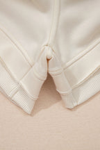Solid Color Contrast Textured Patchwork Raw Edge 2pcs Short Set