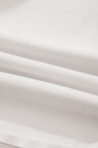White Solid Color Rolled Cuffs Denim Bermuda Shorts