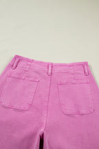 2-Button High Waist Flared Bottom Jeans