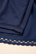 Plus Size Frilled Elastic Waist Lace Trim Boho Ruffled Shorts