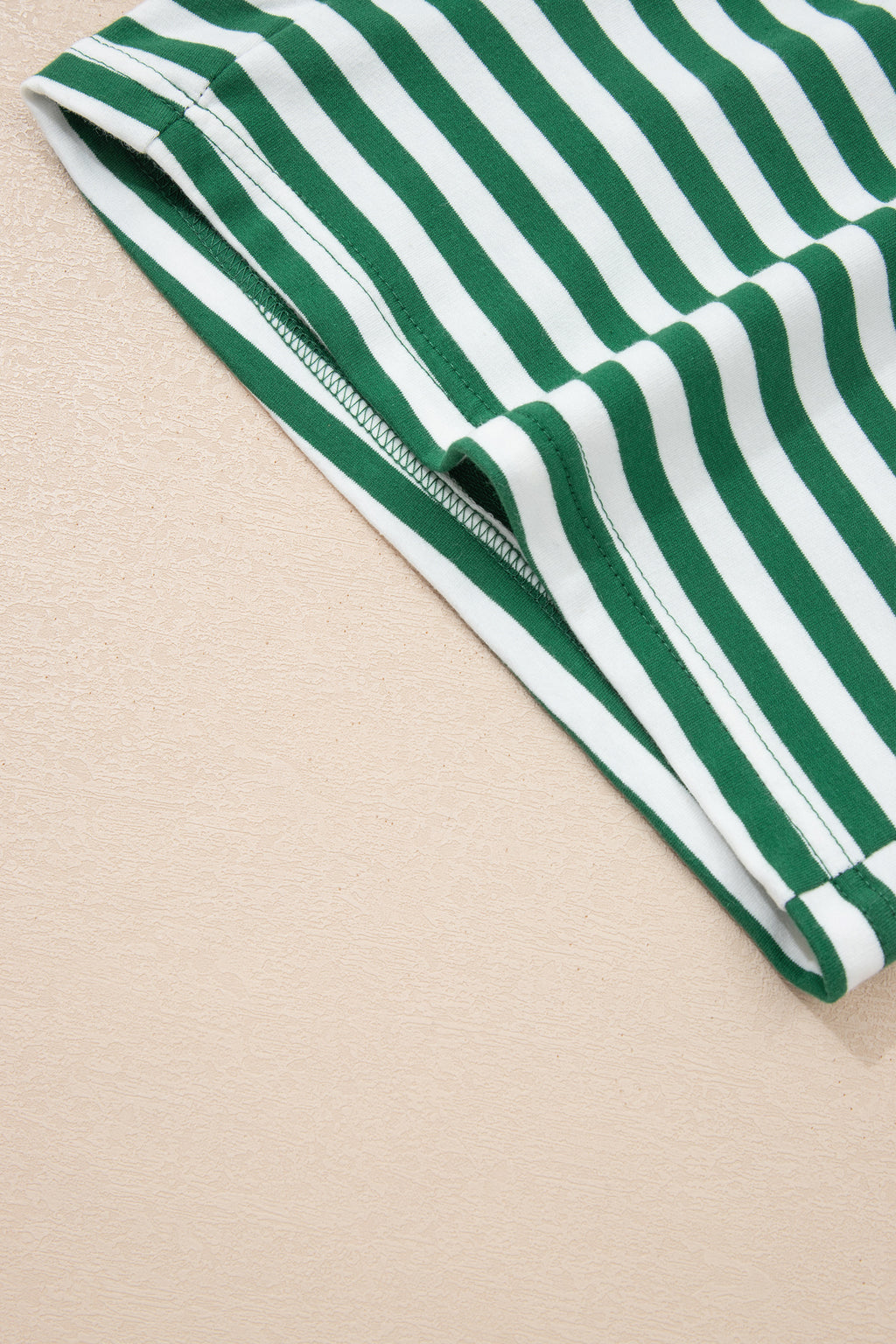 Striped Drop Shoulder Boxy Casual Terry Short Set