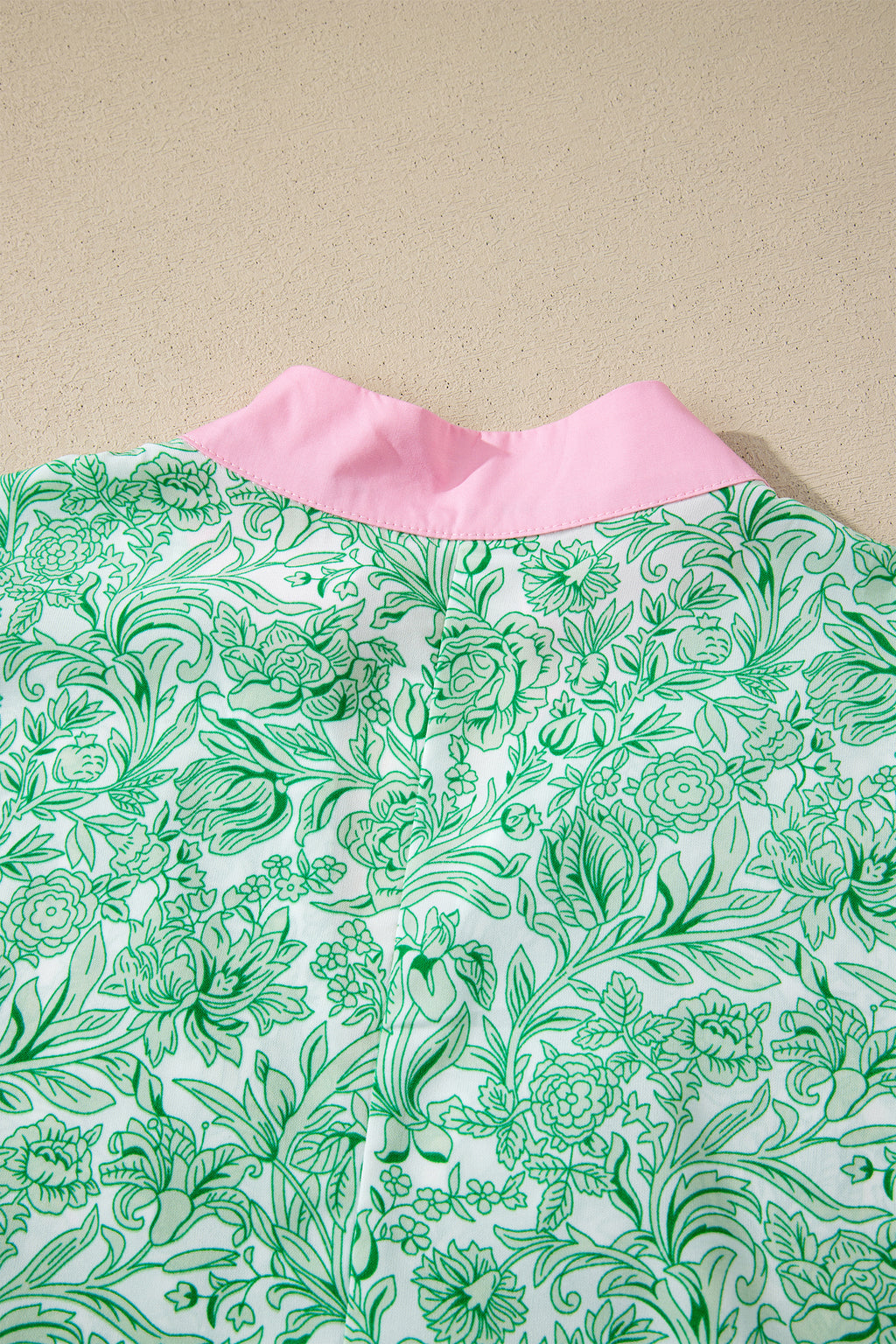 Floral Print Color Block Patchwork V Neck Short Sleeve Midi Dress