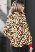 Khaki Contrast Edge Leopard Shirt