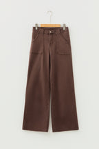 Retro Washed Patch Pocket Loose Jeans