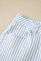 Striped Casual Barrel Jeans