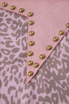 Leopard Retro Studded Star Patch Loose Tee