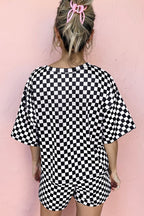 Checkered Top and Short Casual 2pcs Set