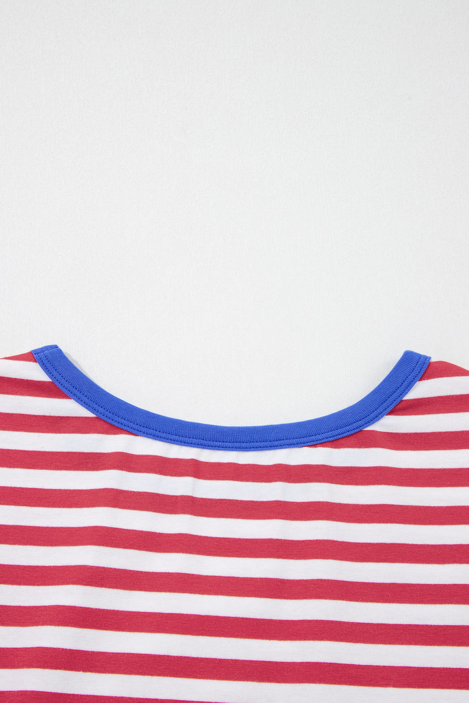 Striped Nautical Tie Contrast Trim Round Neck T Shirt Mini Dress