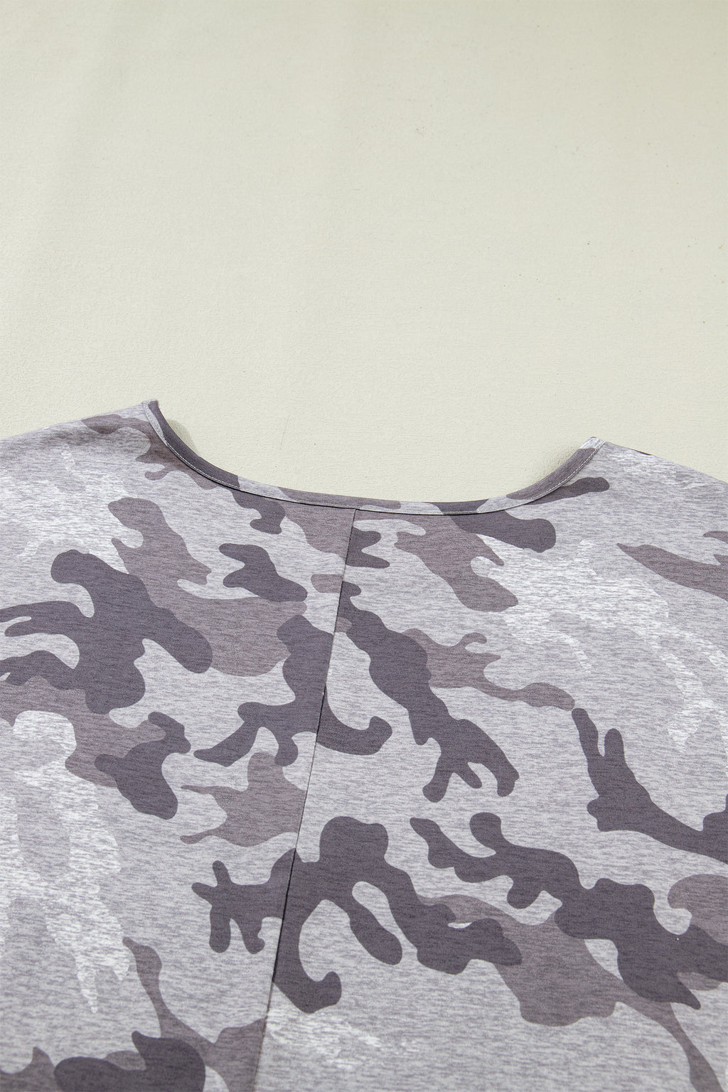 Grey Plus Size Camo Print Casual T Shirt