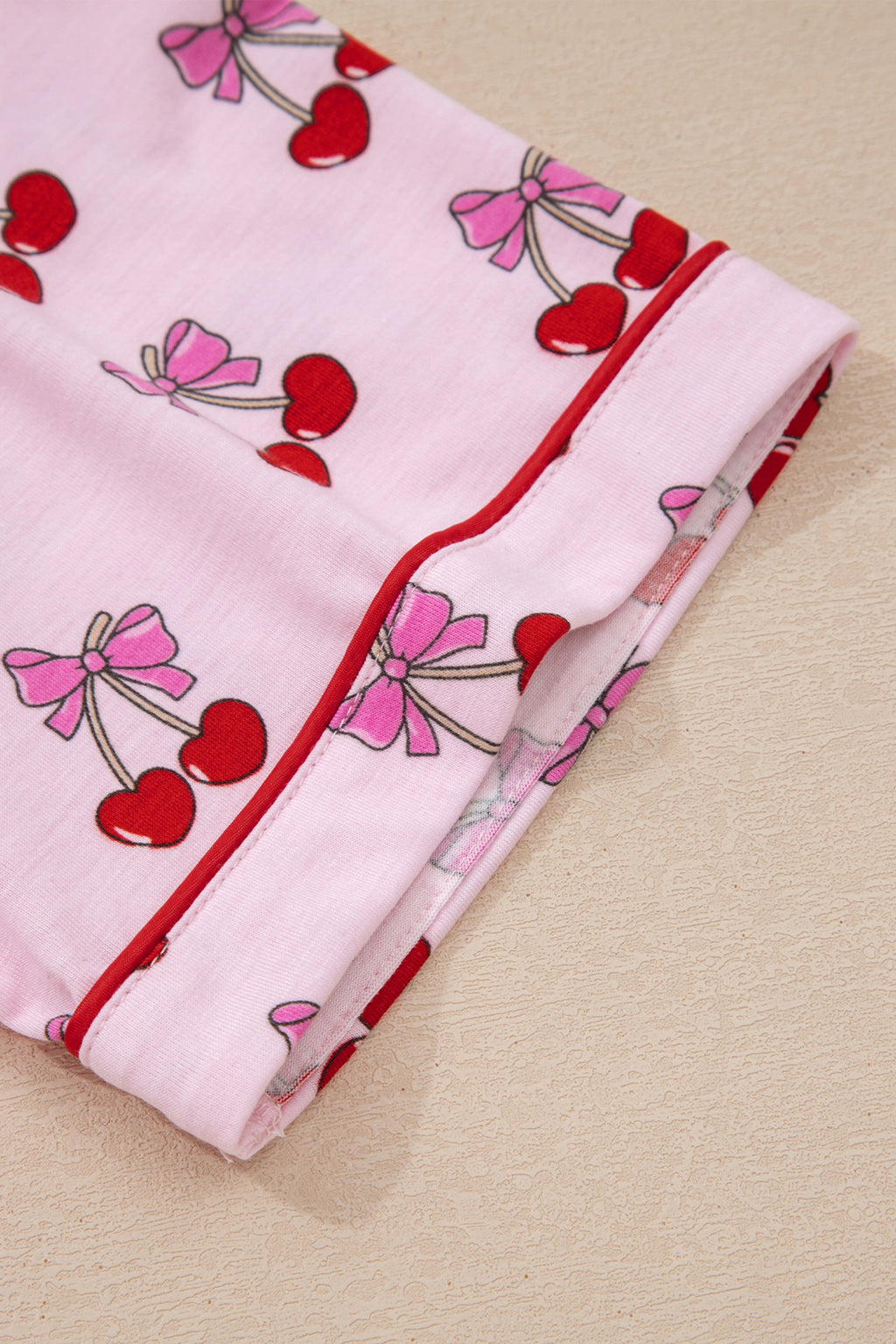 Pink Cherry/Bow Print Short Pyjama Set
