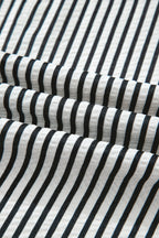 Striped Plus Size Slit V Neck Tiered Flutter Sleeve Maxi Dress