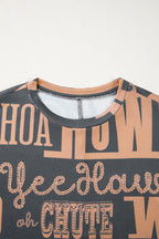 Howdy Cowboy Letter Printed Western Fashion Tee