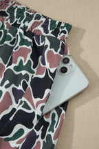 Multicolour Camouflage Print Athletic Lined Shorts