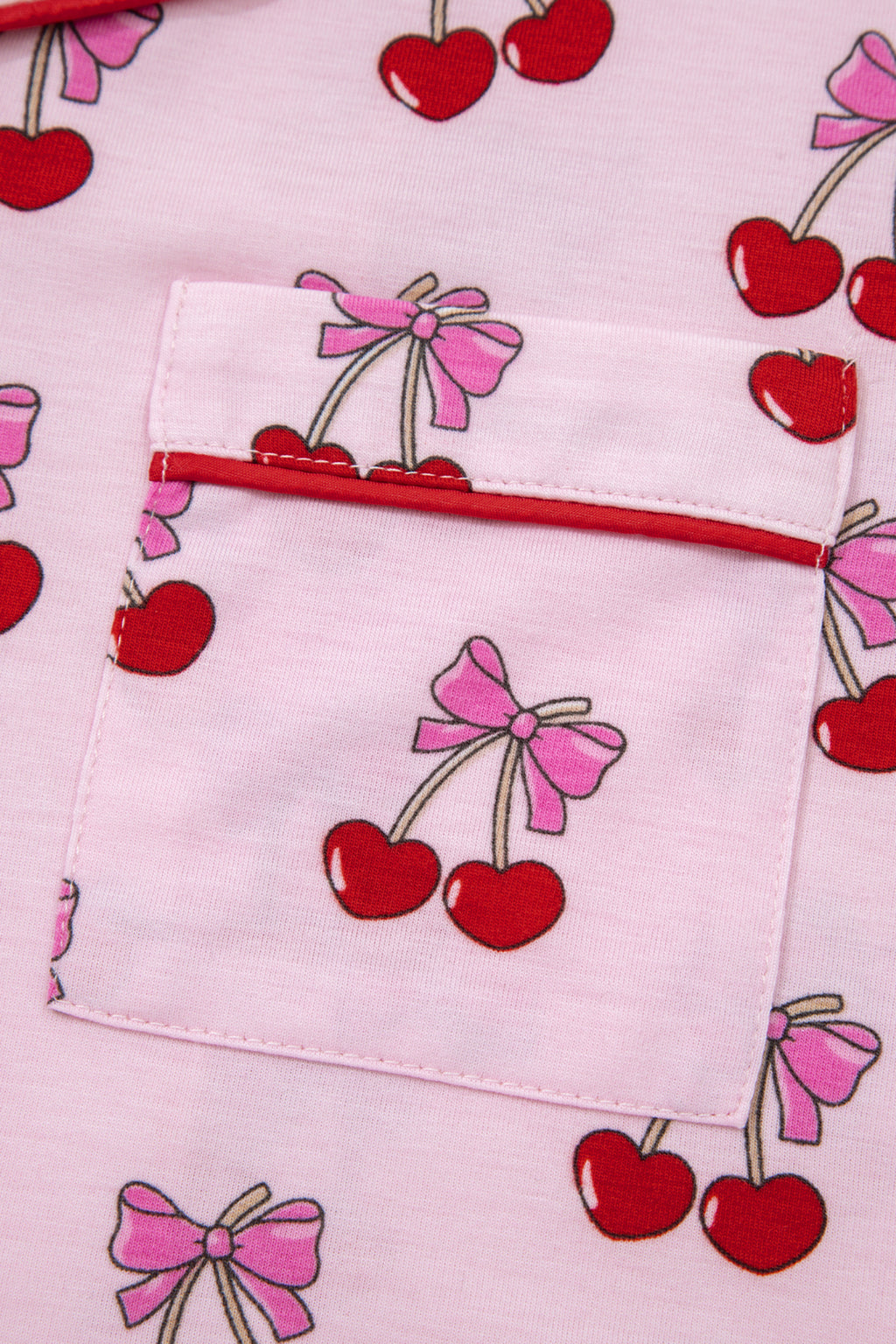 Pink Cherry/Bow Print Short Pyjama Set