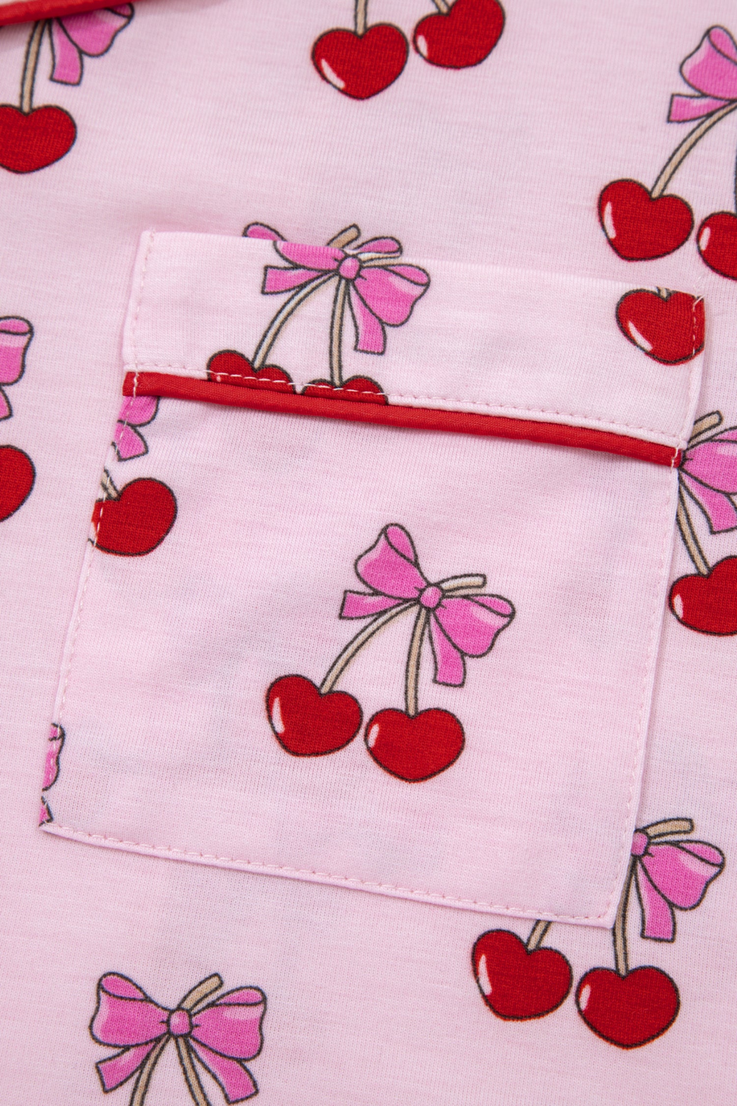 Pink Cherry/Bow Print Short Pyjama Set