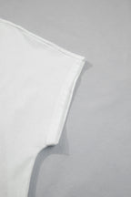 White Plus Size Leopard Bow Embroidered Patch Casual T Shirt