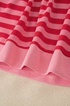 Striped Puff Short Sleeve T Shirt Matching Shorts Set