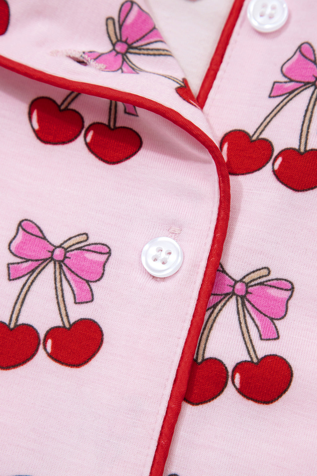 Pink Cherry/Bow Print Short Pyjama Set