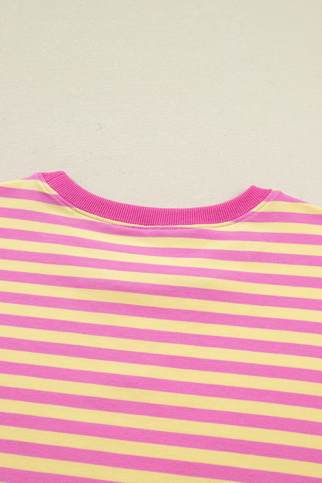 Striped Drop Shoulder Boxy Casual Terry Short Set