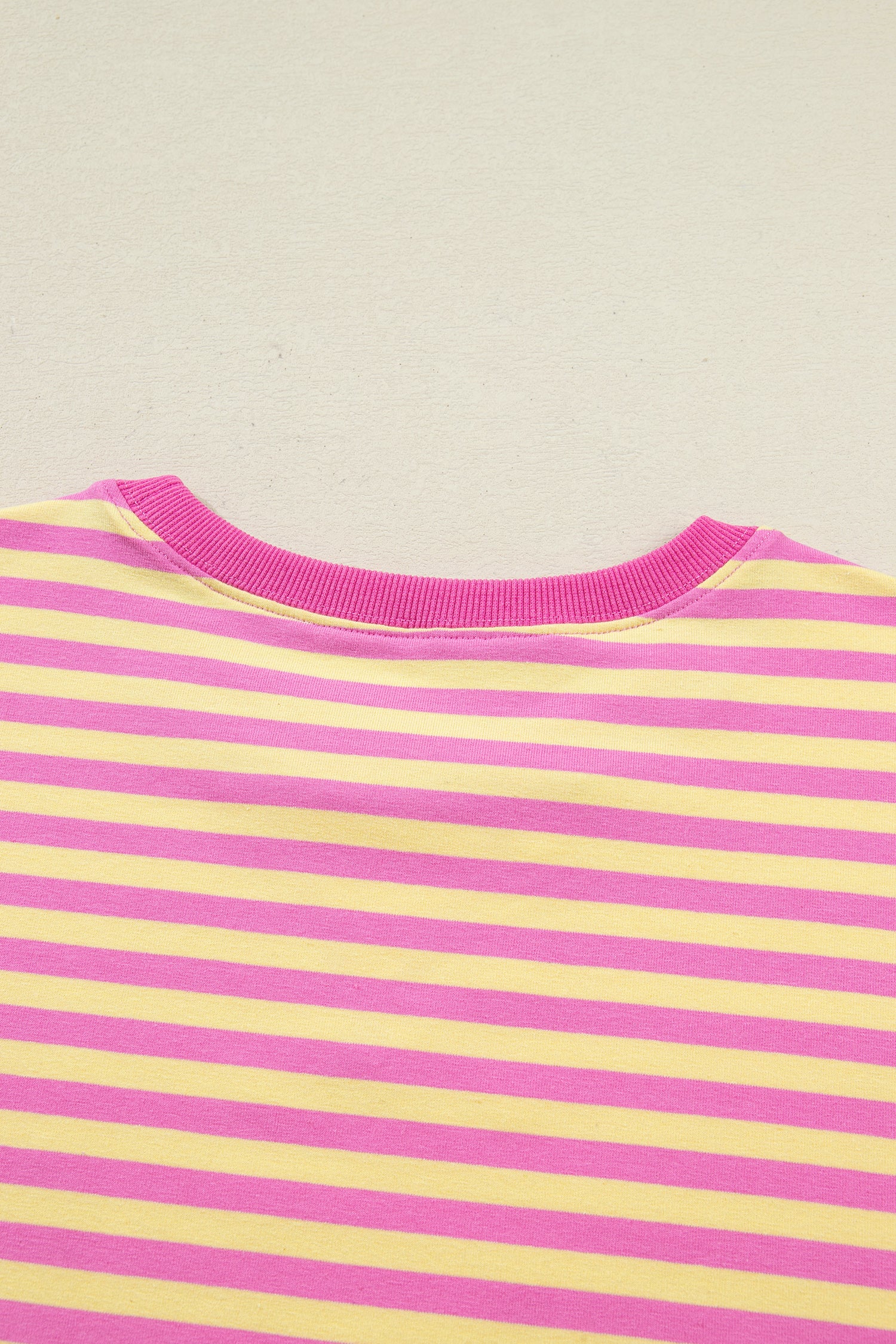 Striped Drop Shoulder Boxy Casual Terry Short Set