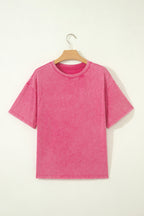 Rose Red Mineral Washed Oversized Tee
