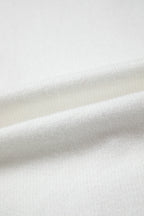 Corded Horseshoes Ribbed Trim Mock Neck Short Sleeve Sweater