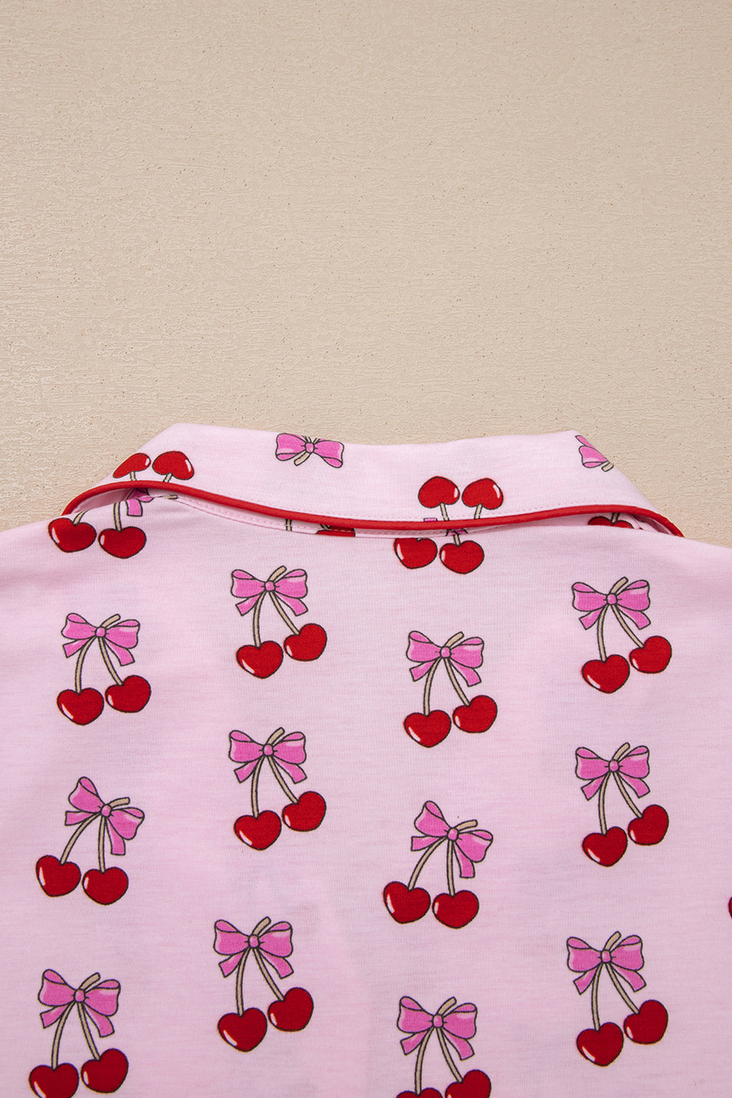 Pink Cherry/Bow Print Short Pyjama Set