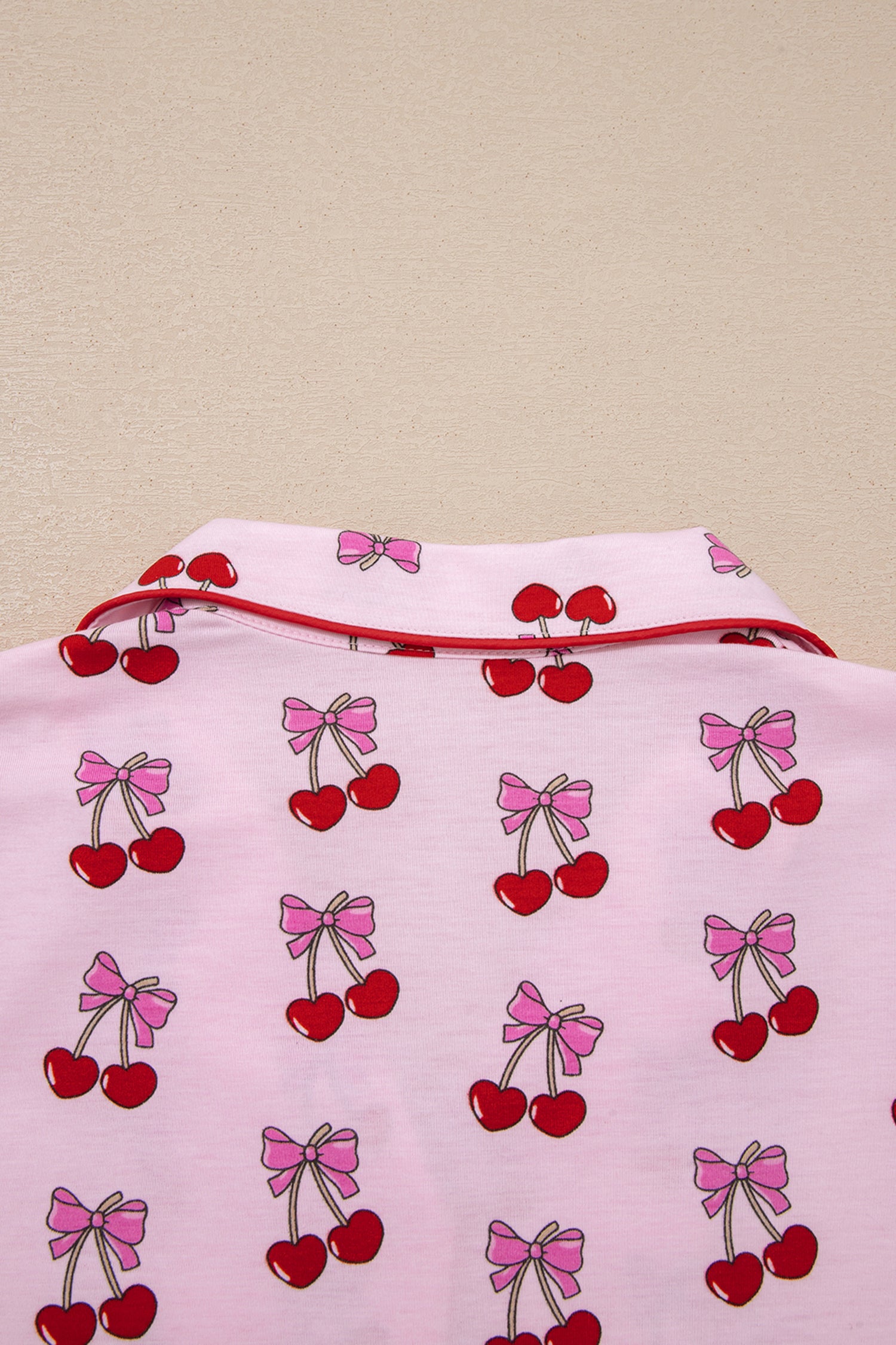 Pink Cherry/Bow Print Short Pyjama Set