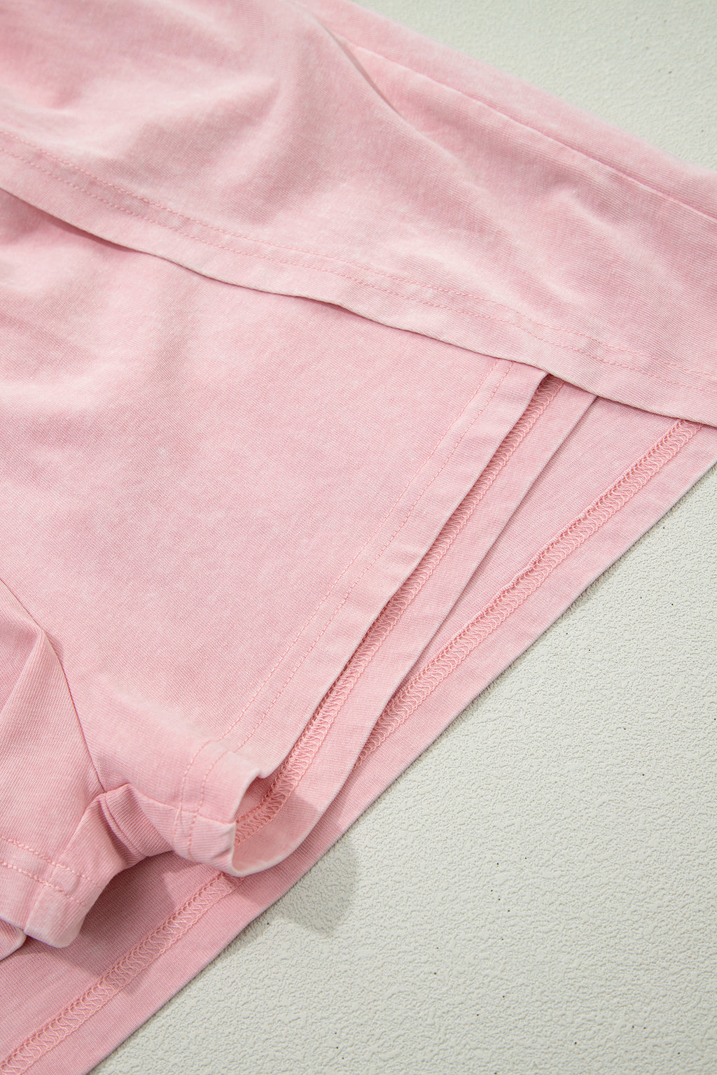 Mineral Wash V Neck Tee Matching Skort Set