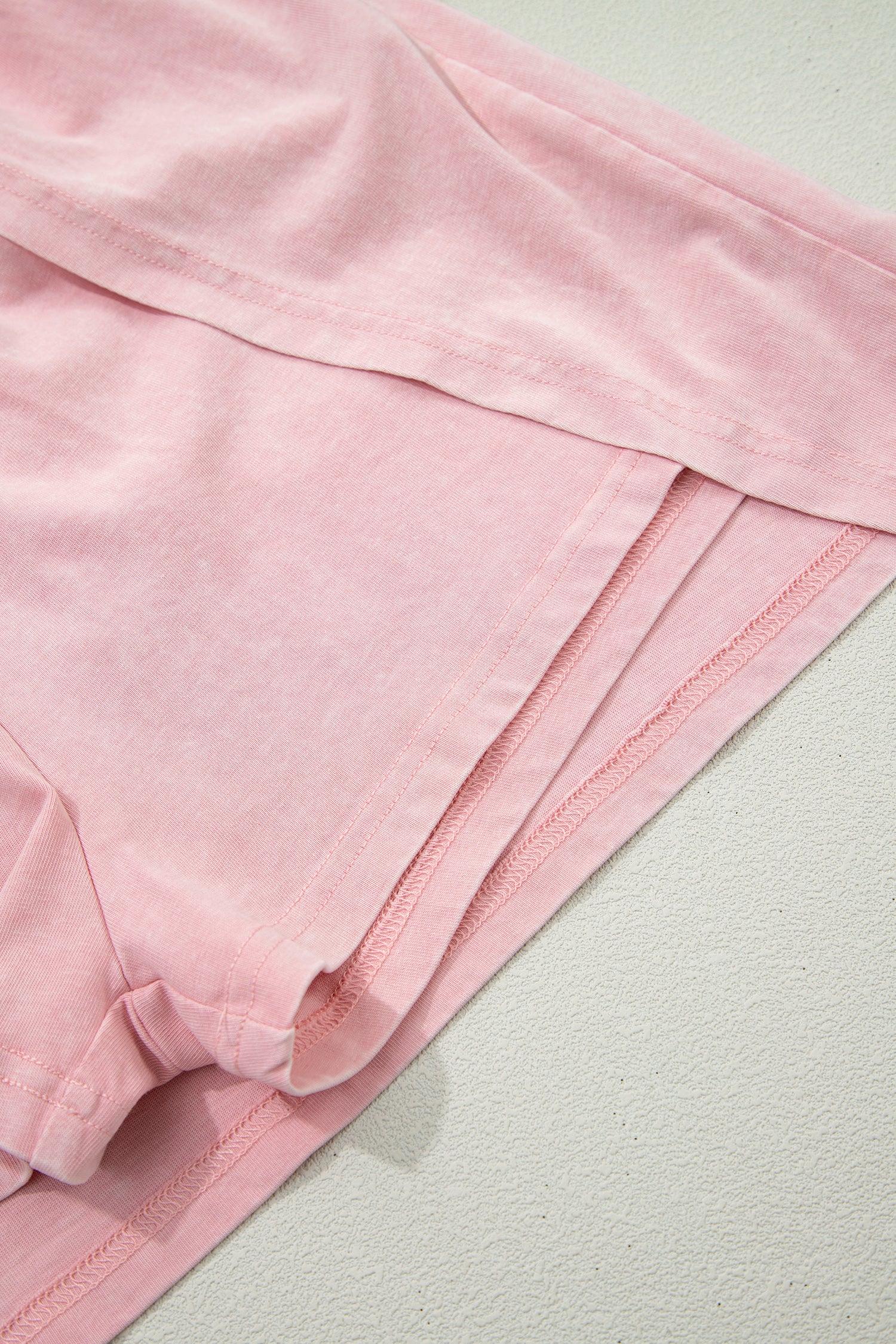 Mineral Wash V Neck Tee Matching Skort Set