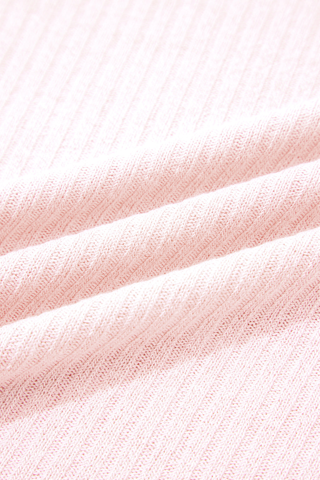 Light Pink Collared V Neck Ribbed Tee