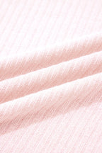 Light Pink Collared V Neck Ribbed Tee