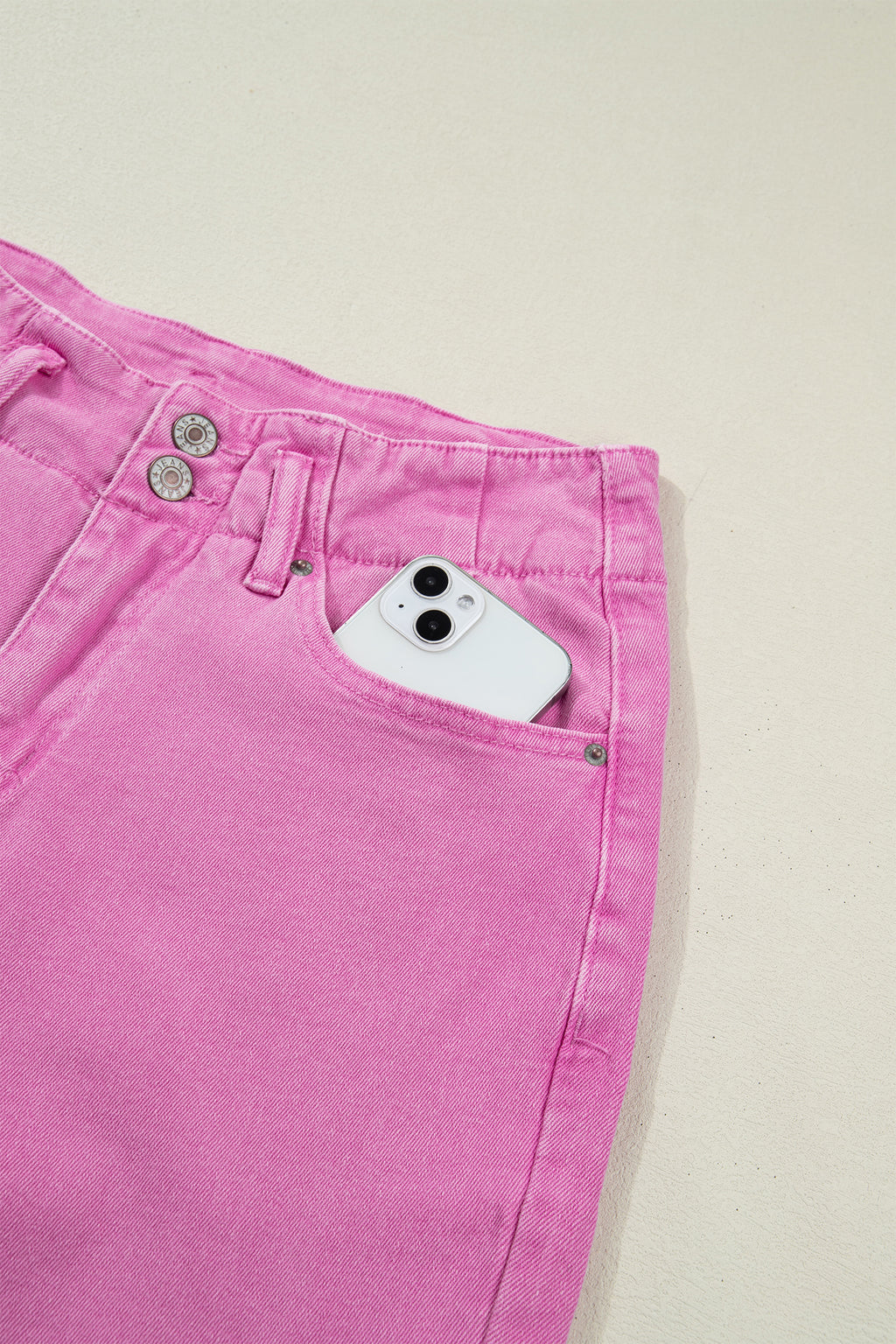 2-Button High Waist Flared Bottom Jeans