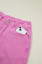 2-Button High Waist Flared Bottom Jeans