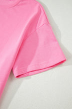 Solid Cover Oversize Tee Pocketed Casual Pants 2pcs Outfit