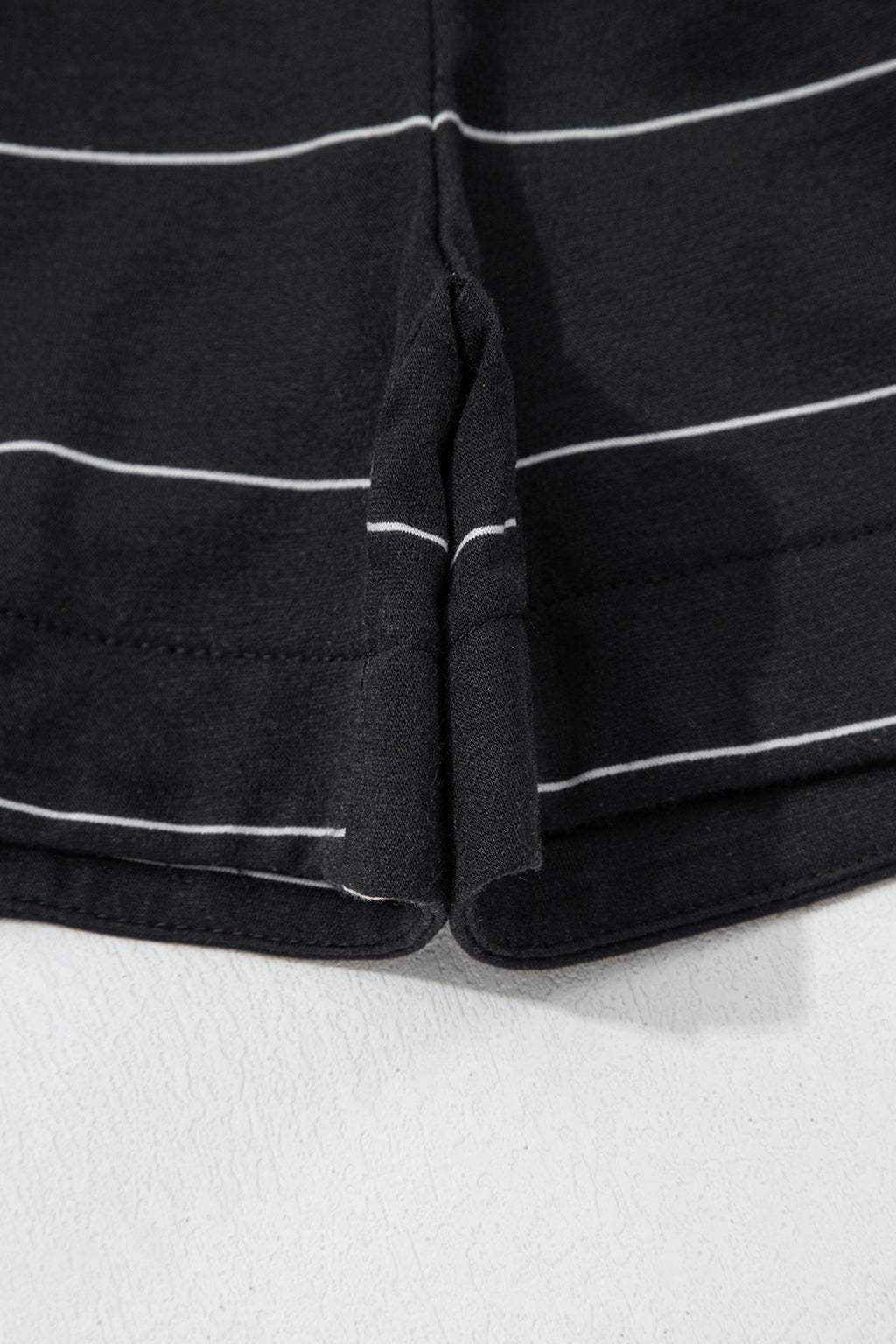 Striped Half Sleeve Tee Drawstring Shorts 2pcs Set