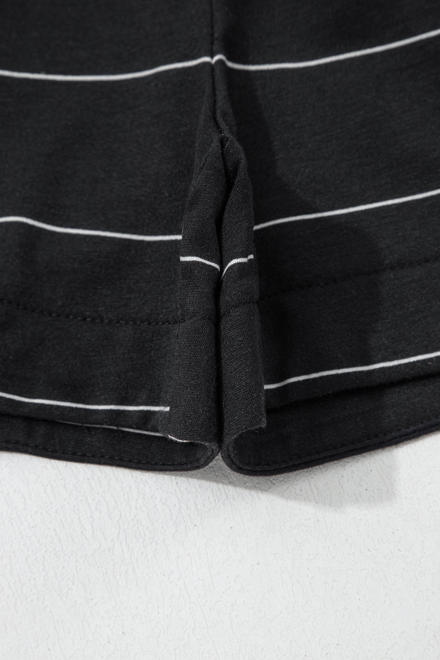 Striped Half Sleeve Tee Drawstring Shorts 2pcs Set