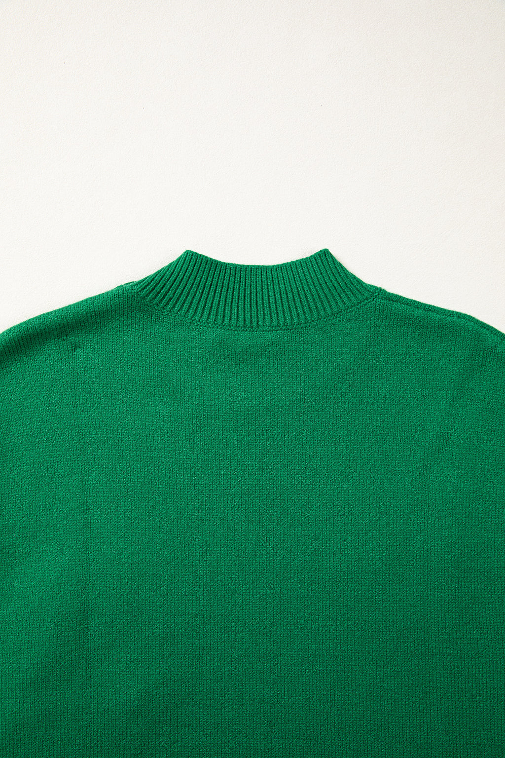 Corded Horseshoes Ribbed Trim Mock Neck Short Sleeve Sweater