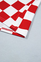 Checkerboard Printed Slim Tank Top