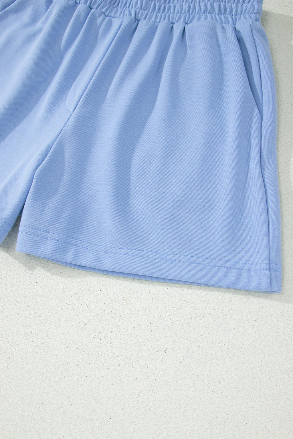 Half Zipped Ruffled Short Set