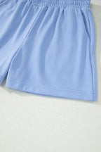 Half Zipped Ruffled Short Set
