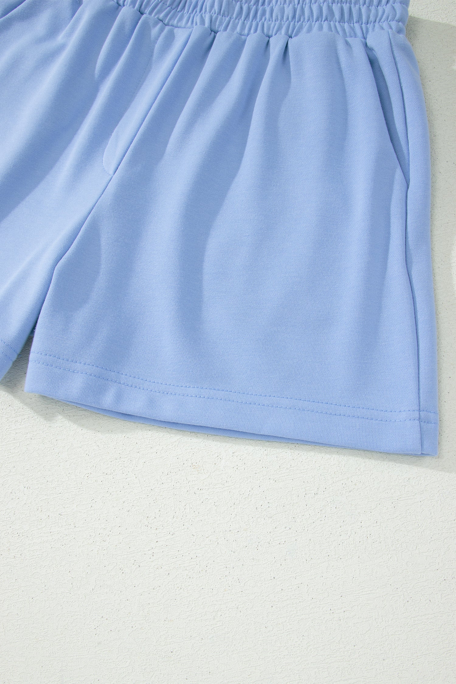 Half Zipped Ruffled Short Set
